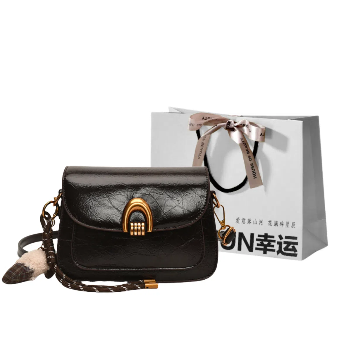 LETOO Vintage Waxed Leather Shoulder Bag