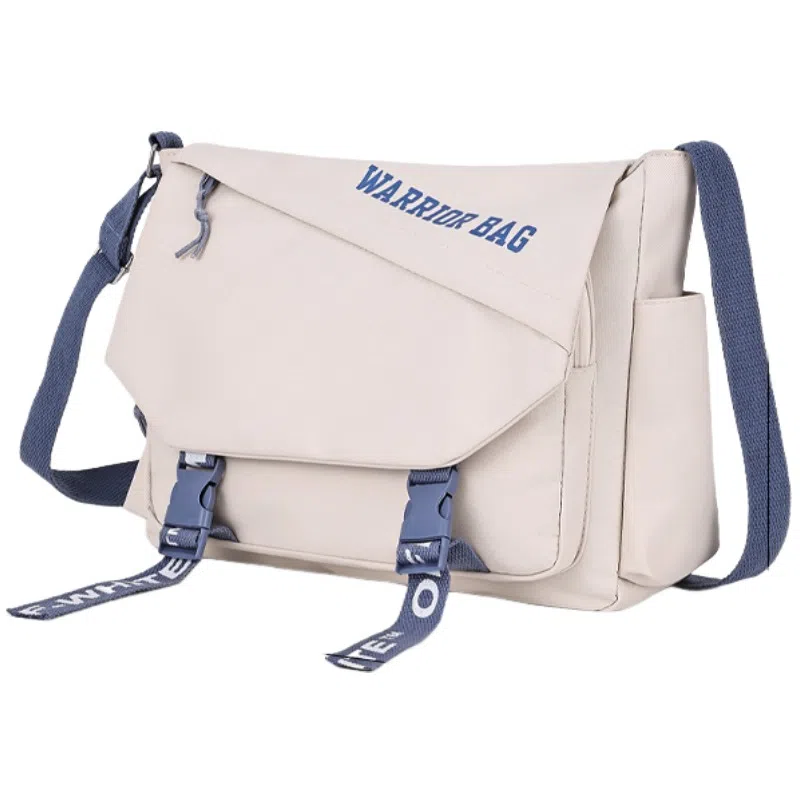 Warrior Nylon Messenger Bag White/Black