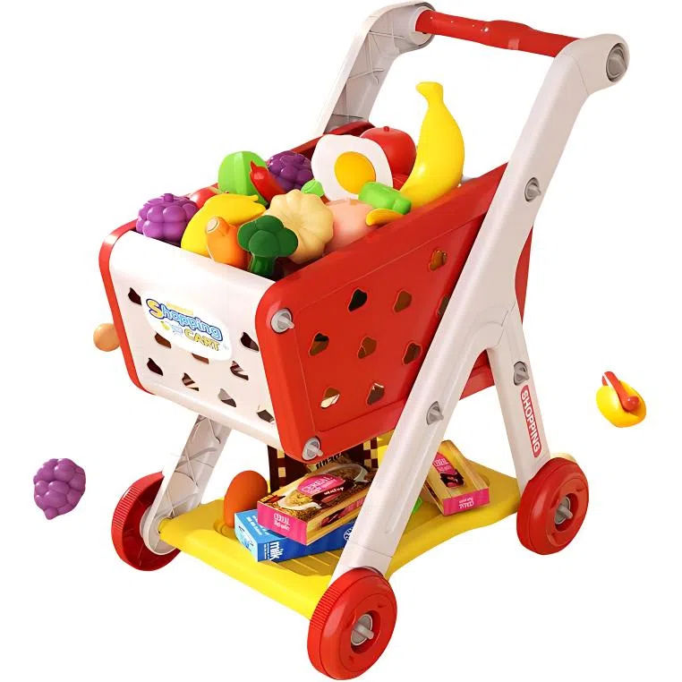 益米 购物车小手推车水果切切乐超市厨房 玩具