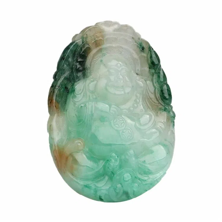 玉说 国风大肚弥勒佛坠子平安吉祥佛公 独山玉 玉石吊坠 男女同款情侣款