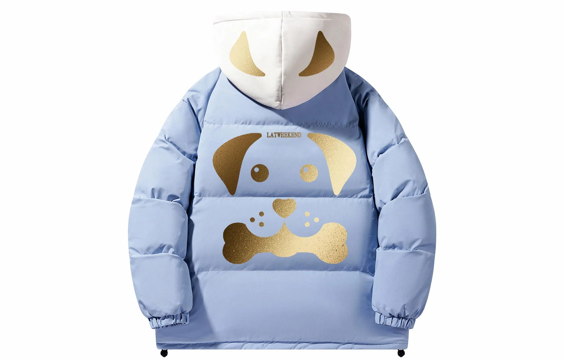 LA'T.WEEKEND Extreme Cold Outdoor Down Jacket Black Gold Logo