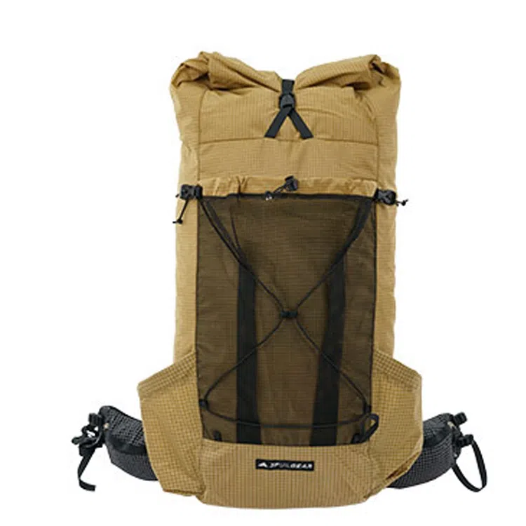 三峰出 超轻耐磨抗撕裂防水徒步 尼龙 双肩包 男女同款情侣款 卡其色
