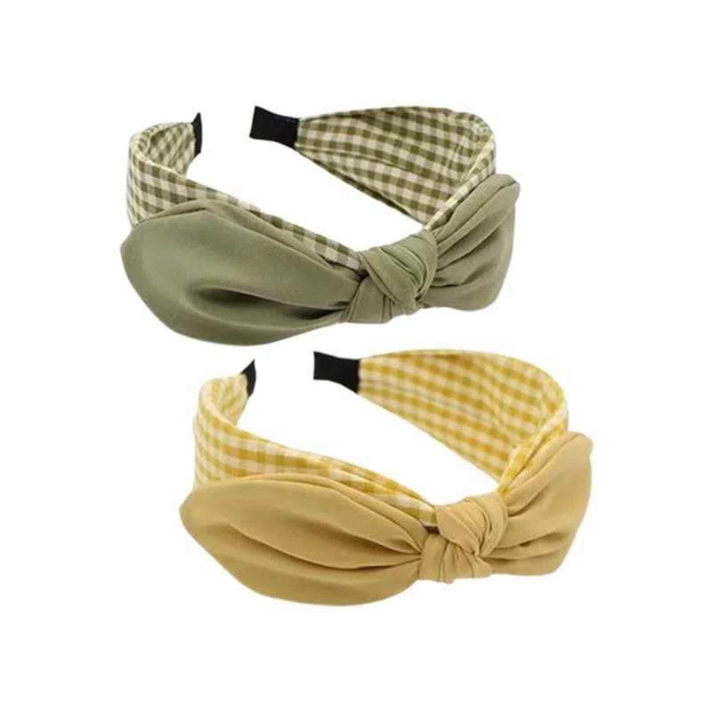 简应舒 复古简约时尚精致百搭 格子蝴蝶结小清新发饰 布 发箍 女款