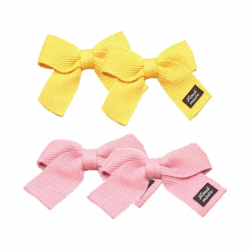 简应舒 蝴蝶结 简约纯色可爱发饰 布 发夹 女款