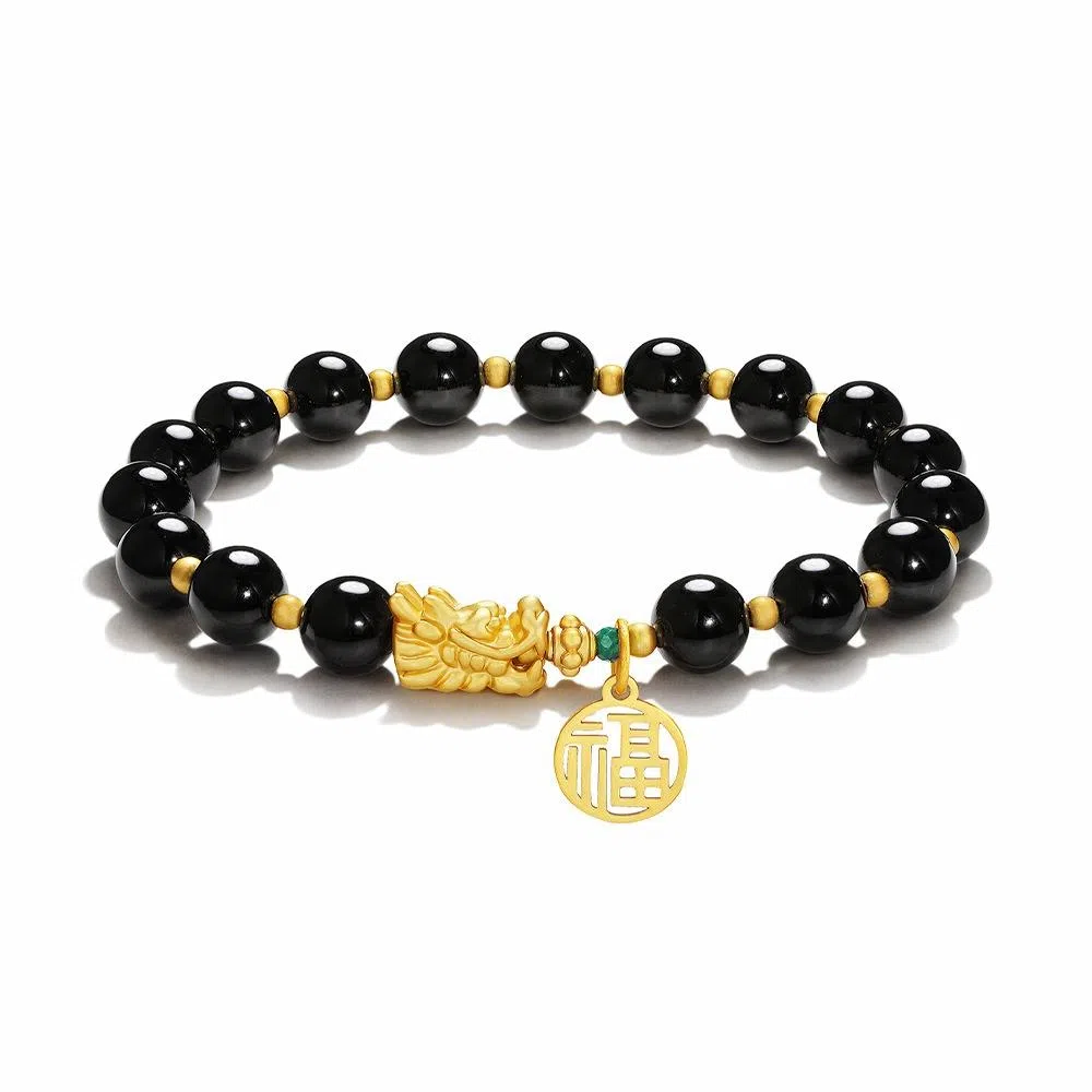 幸囍礼 国潮招财转运龙头手饰 复古古风宏图大展龙年福运聚财珠串  恋爱 琉璃 手串 男女同款情侣款