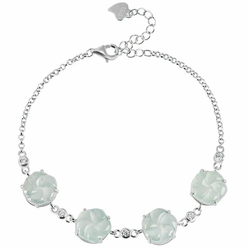 幸囍礼 蓝水梅花简约手饰 梅你不行国风配饰 汉服旗袍小众设计感饰品 豆种 翡翠手链 男女同款情侣款