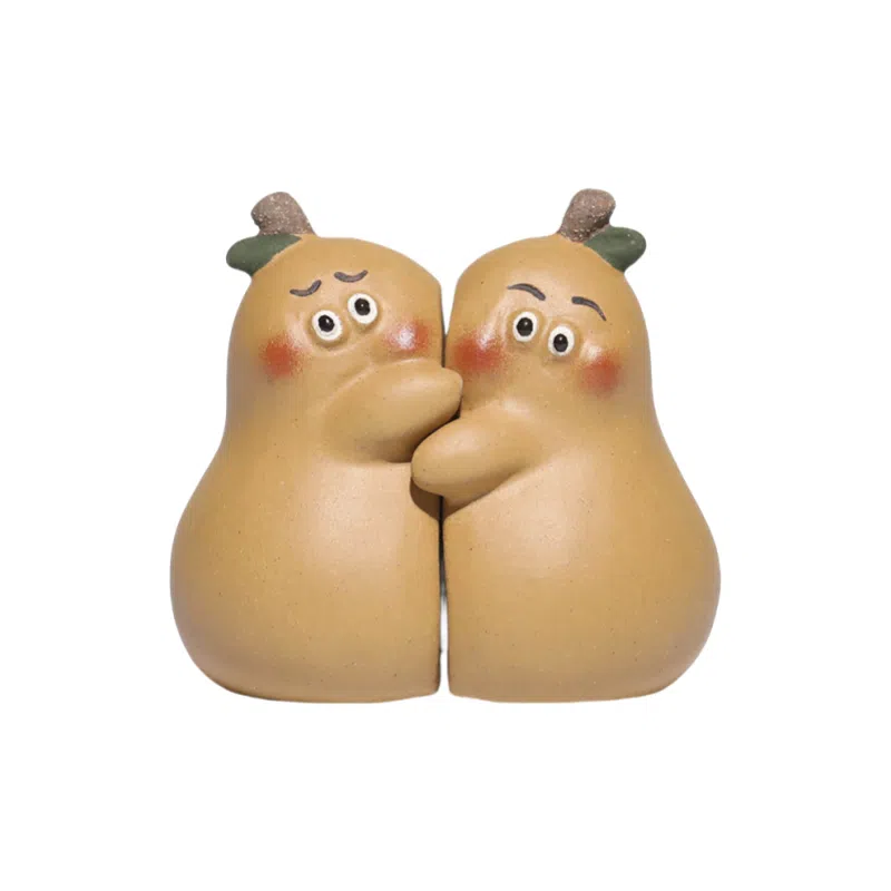 咕轹 梨子卡通摆件装饰可爱不梨不弃桌面配件一对  潮流衍生品