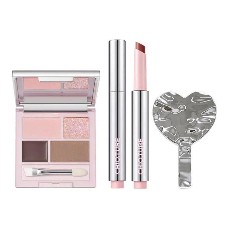 稚优泉 唇蜜卧蚕盘彩妆套装 易上色细闪自然玻璃唇持久镜面