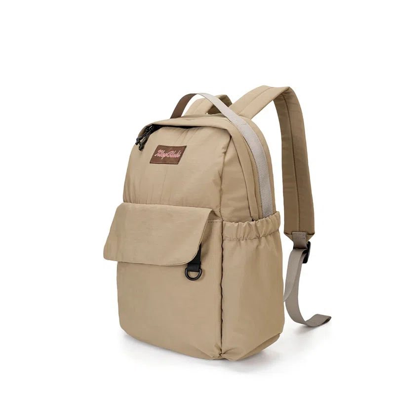 特步 运动生活系列 纯色大容量运动休闲时尚通勤背包书包 织物 双肩包 男女同款情侣款 卡基