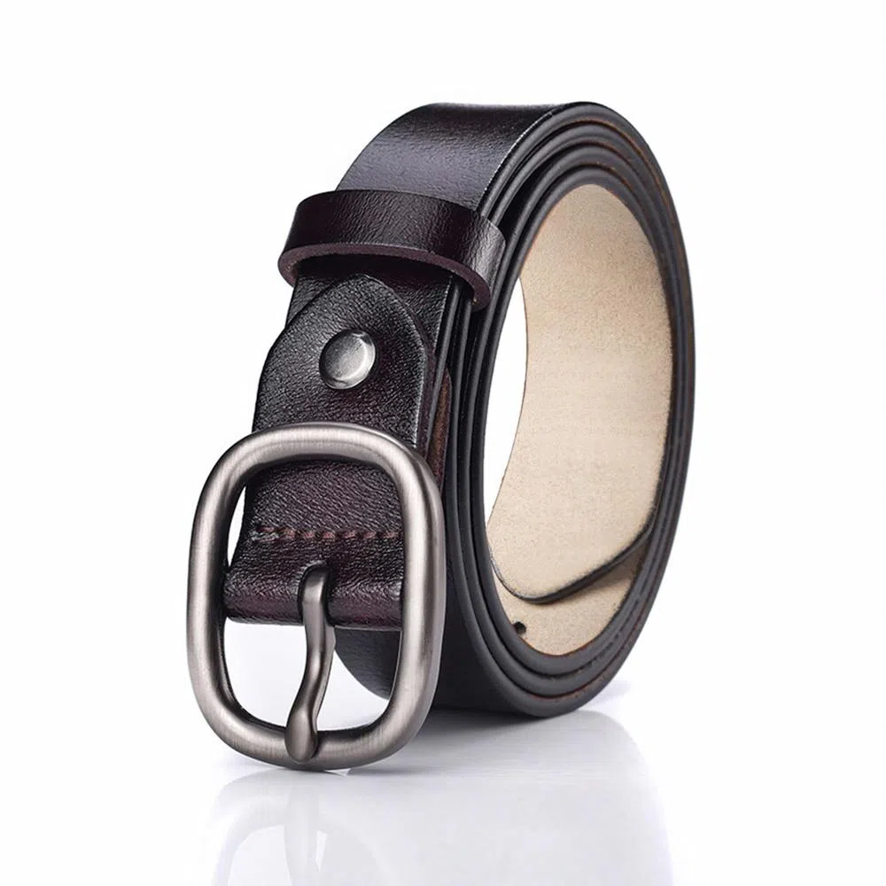Baijuan Silver Buckle Leather Belt