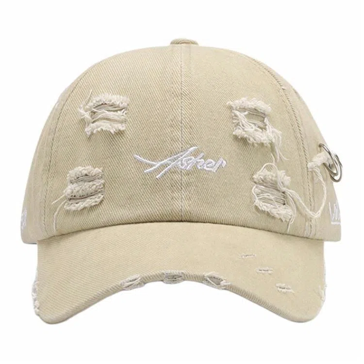 浪莎 字母刺绣破洞男士棒球帽学生显脸小户外弯檐鸭舌帽子 男女同款 棉 鸭舌帽 男女同款情侣款