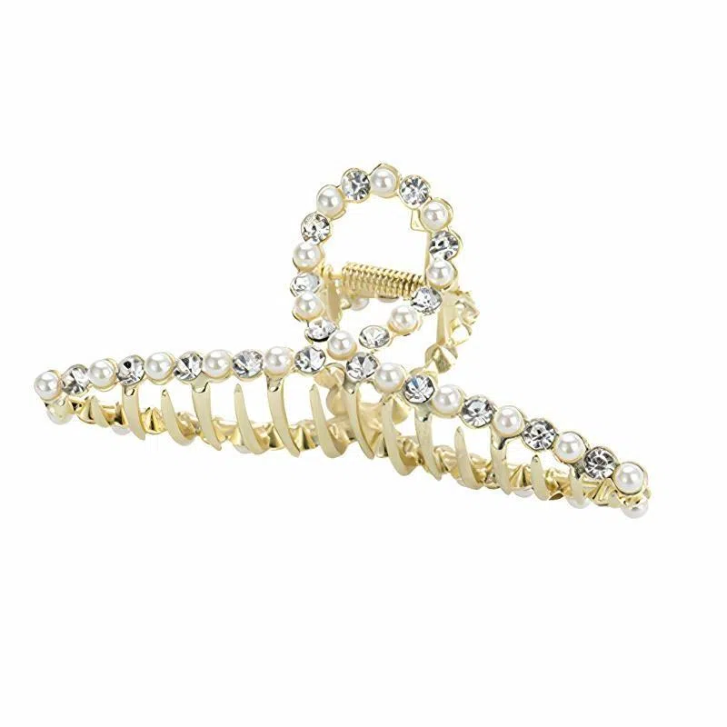 简应舒 珠钻大鲨鱼交叉款发抓发卡后脑勺盘发 合金 发夹 女款