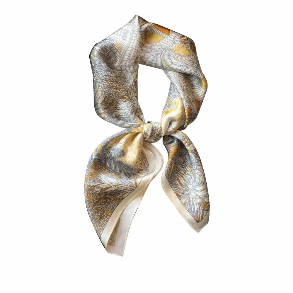 木林森 法式时尚百搭高级感护颈复古绑包 桑蚕丝 丝巾 男女同款情侣款