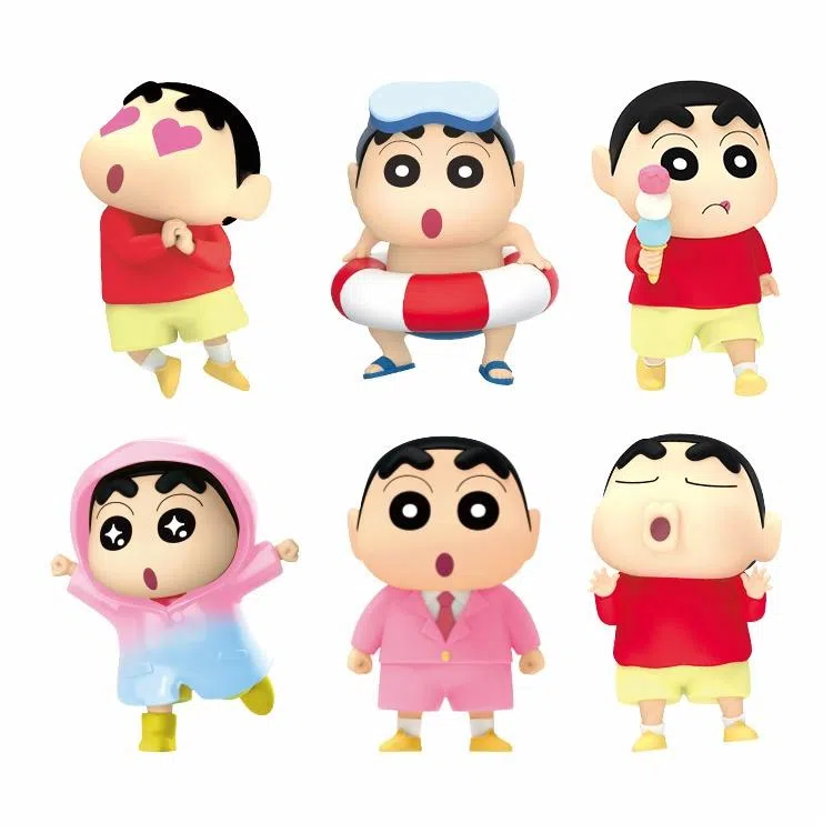 灵动创想 蜡笔小新的一天 钥匙扣 男女同款情侣款