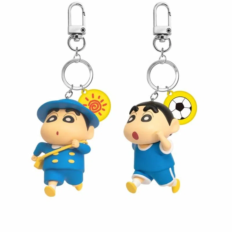 灵动创想 蜡笔小新的一天 钥匙扣 男女同款情侣款