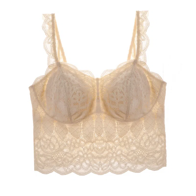 内在密码 蕾丝抹胸内搭带胸垫性感防走光美背背心 女款
