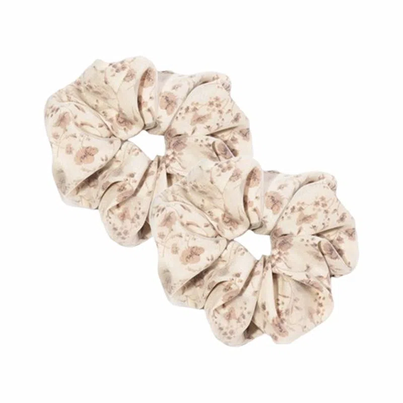 简应舒 法式碎花大肠扎头发丸子头发绳百搭 布艺 发圈 女款