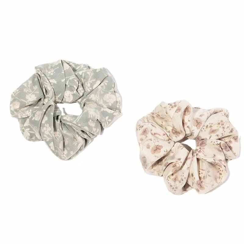 简应舒 法式碎花大肠扎头发丸子头发绳百搭 布艺 发圈 女款