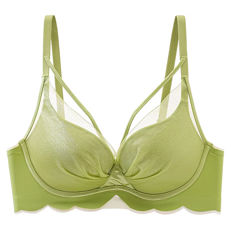 二三二三 纯色无痕聚拢上托收副乳无钢圈防下垂蕾丝美背舒适透气文胸 女款 礼盒装