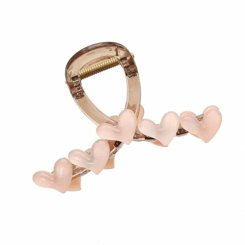 妖娆猫 韩系小清新爱心抓 高级感后脑勺发饰高端气质鲨鱼夹头饰 发夹 女款