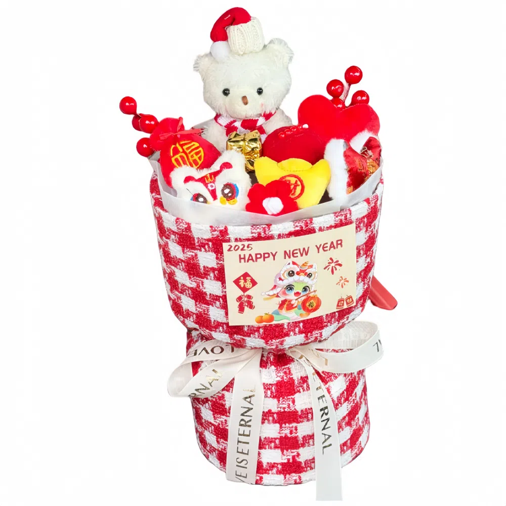 臻尚健儿宝 小熊醒狮花束 可爱萌趣 玩偶周边