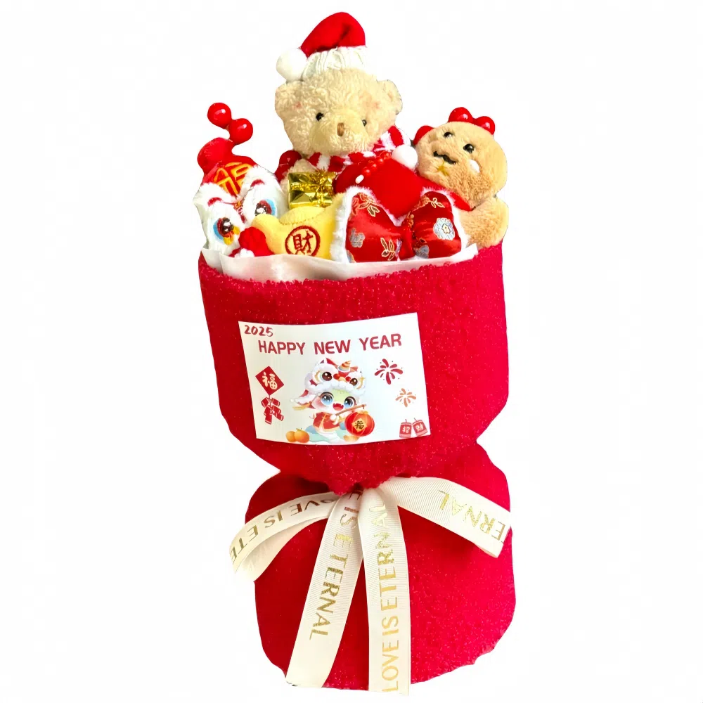 臻尚健儿宝 小熊醒狮花束 可爱萌趣 玩偶周边