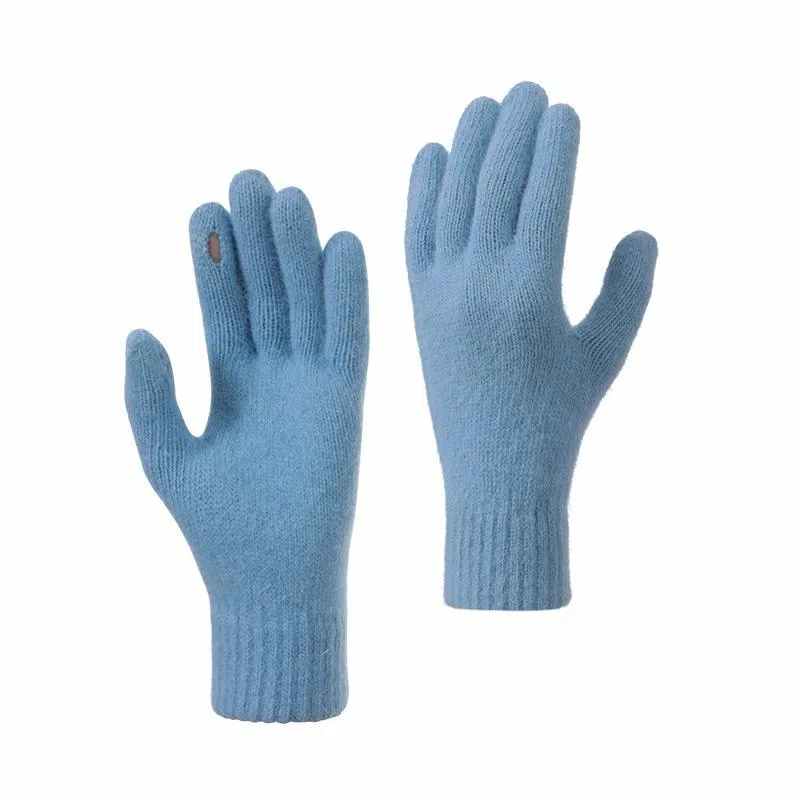 【氛围感 敲出片】 浪莎 秋冬季纯色韩系简约骑车百搭高颜值学生写字针织毛线新年红色 弹力可触屏 绒线手套 女款 多色可选