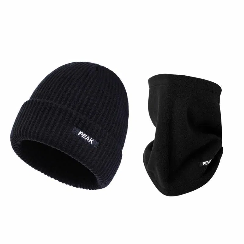 匹克 保暖亲肤加绒加厚护耳骑车毛线防寒针织 腈纶 绒线帽 男女同款情侣款
