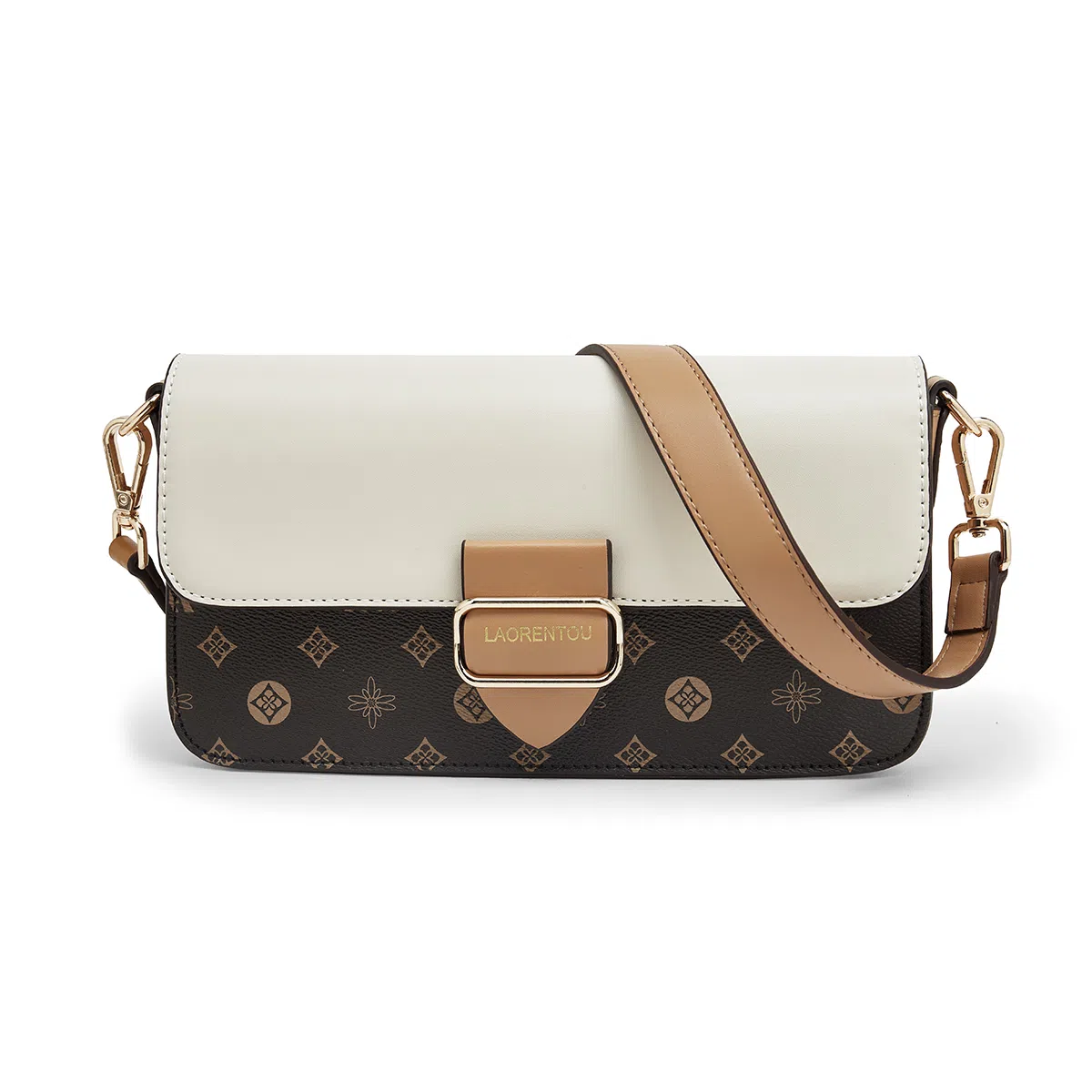 老人头 休闲百搭潮流 合成革 单肩包 女款 咖啡色