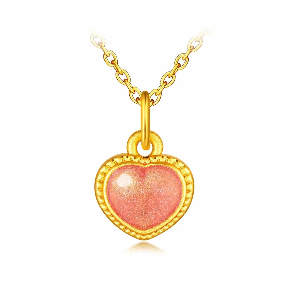 六福珠宝 糖果心情黄金珐琅工艺挂坠定价 足金 吊坠 女款