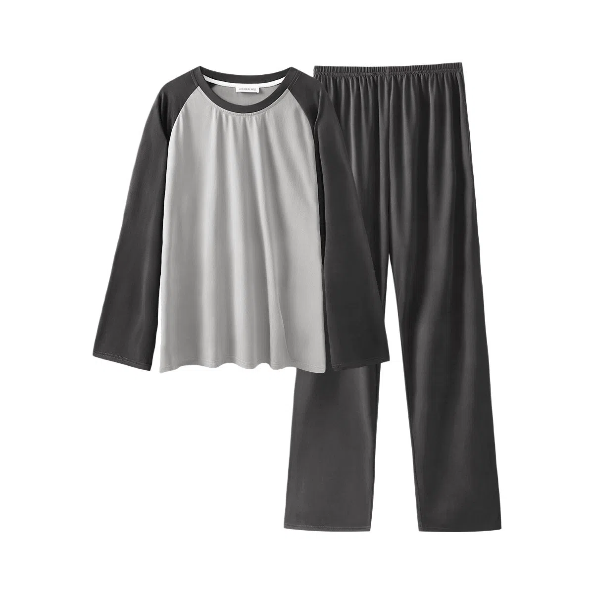 润微 休闲可外穿长袖亲肤透气长裤睡衣套装 男款