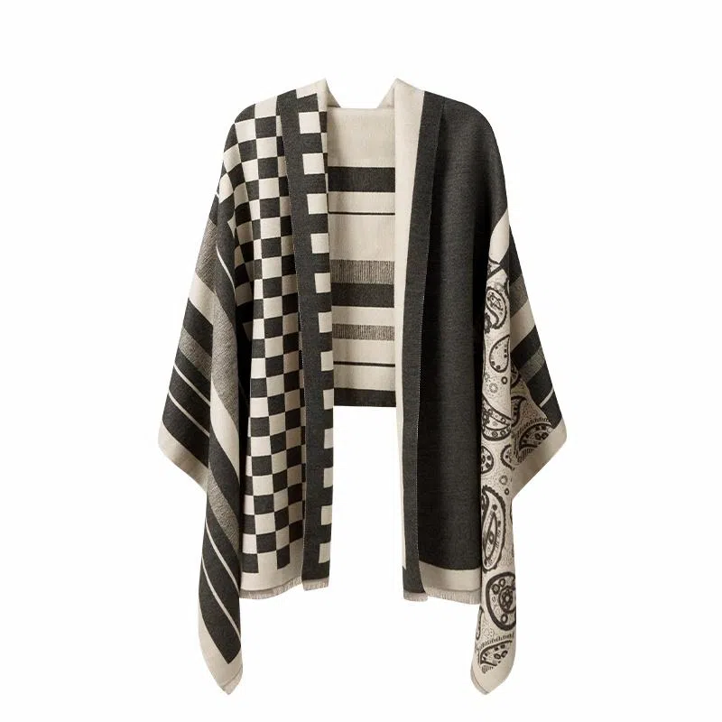 纳兰杜 高级感小流苏气质时尚百搭斗篷异域风格穿搭 聚酯纤维 披肩 女款