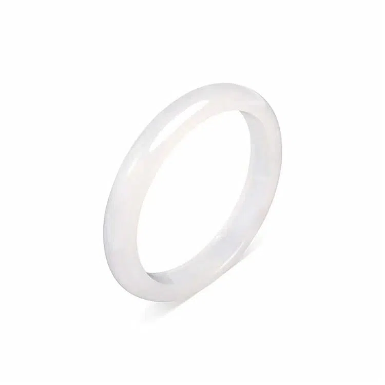 正大福 烟灰色美人镯 新中式国风透亮清冷感闪耀旗袍汉服婉约清丽精致可爱优雅气质日常百搭首饰 玻璃猫眼 手镯 女款