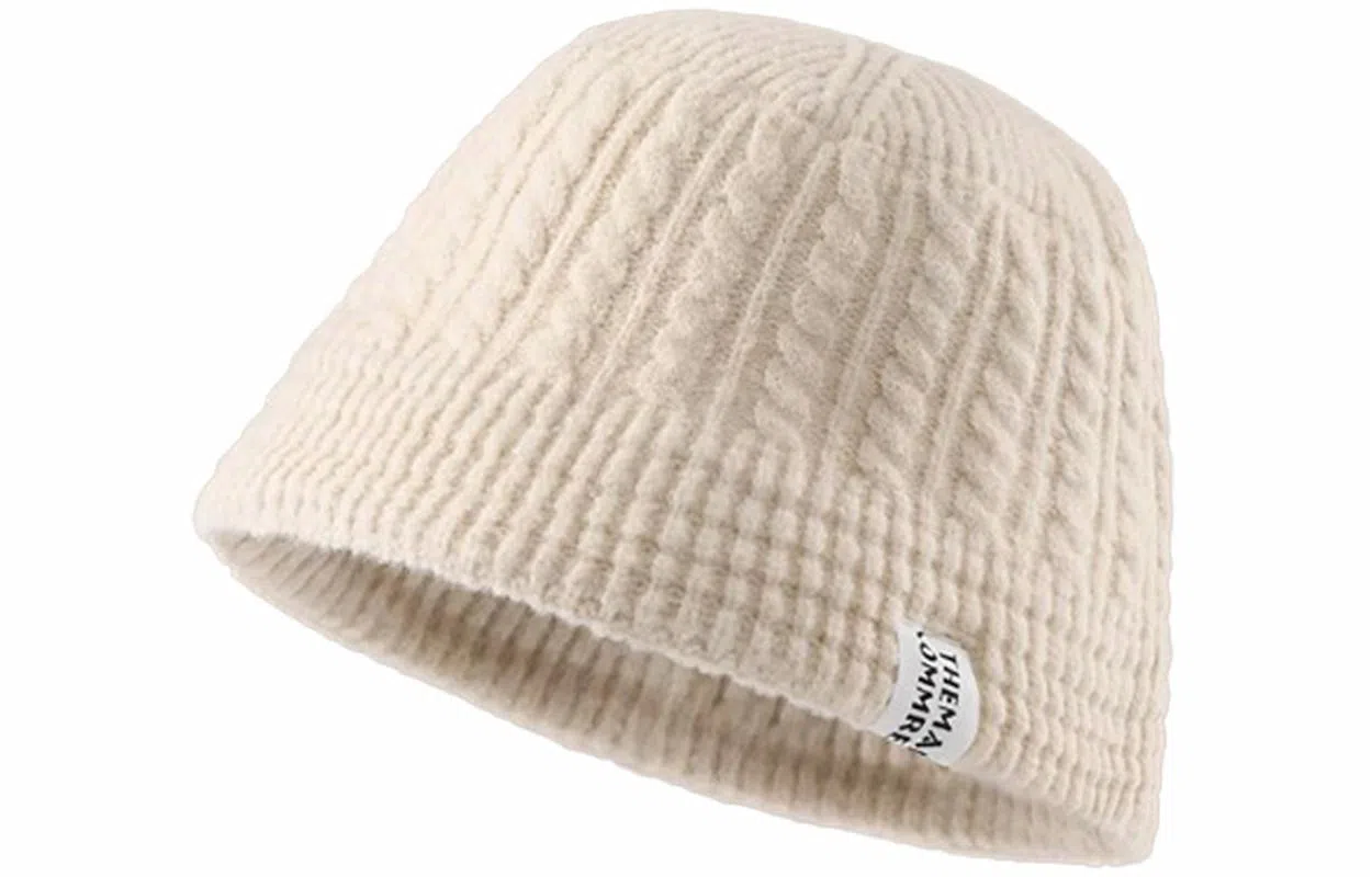 优幽兰 时尚显脸小针织帽纯色高级感休闲简约秋冬季保暖韩版百搭水桶盆帽素颜遮脸 腈纶 渔夫帽 女款