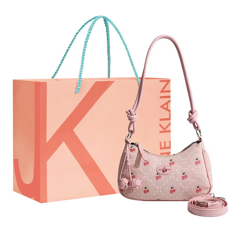 Jane Klain Strawberry Print Bag
