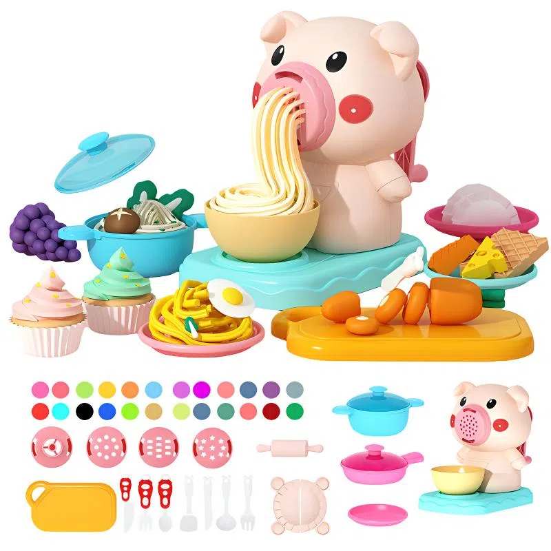 益米 黏土套装  彩泥小猪面条机 玩具