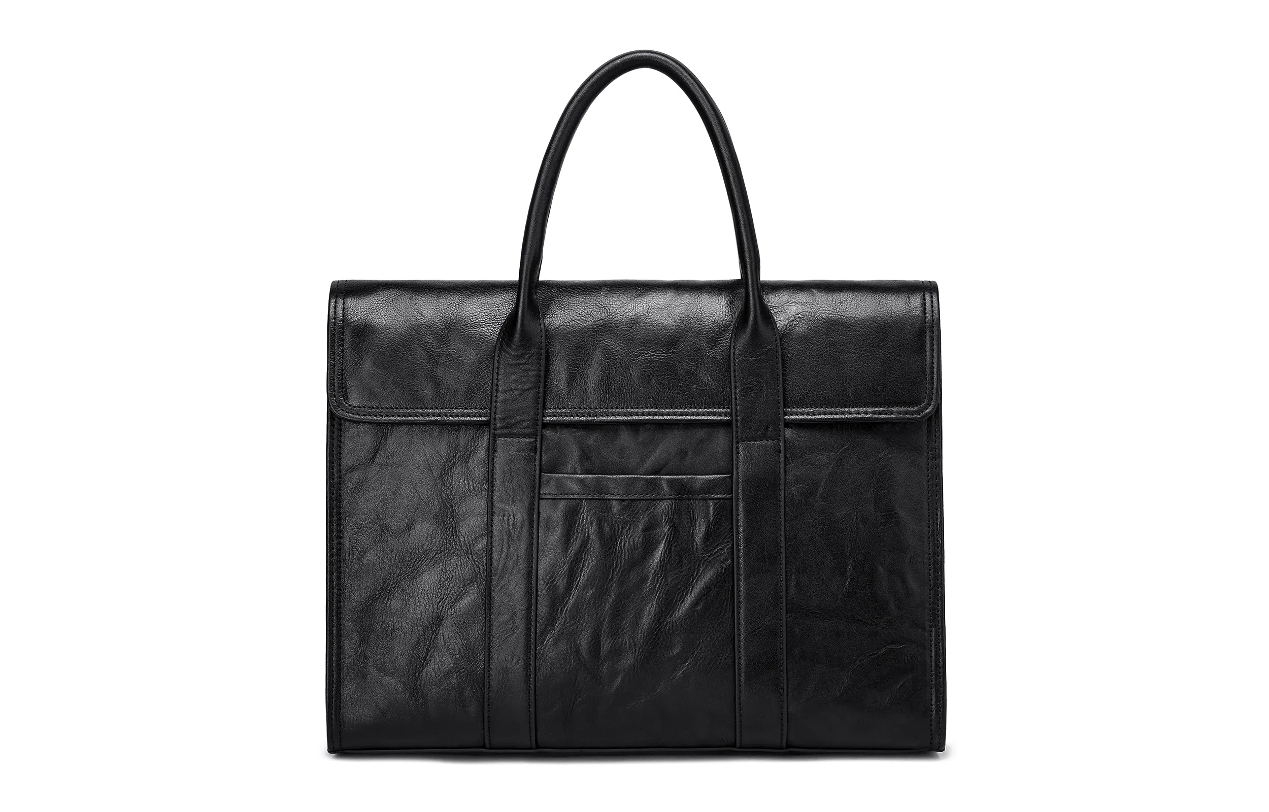 FAIRWHALE Vintage Leather Briefcase Black