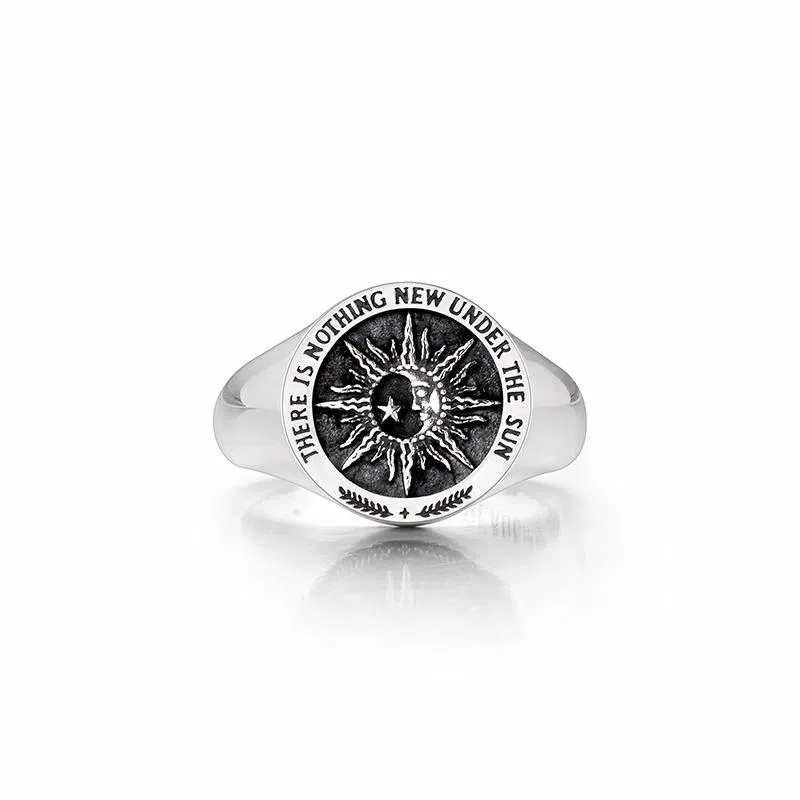 IDEAGEMER Silver Sun Star Ring