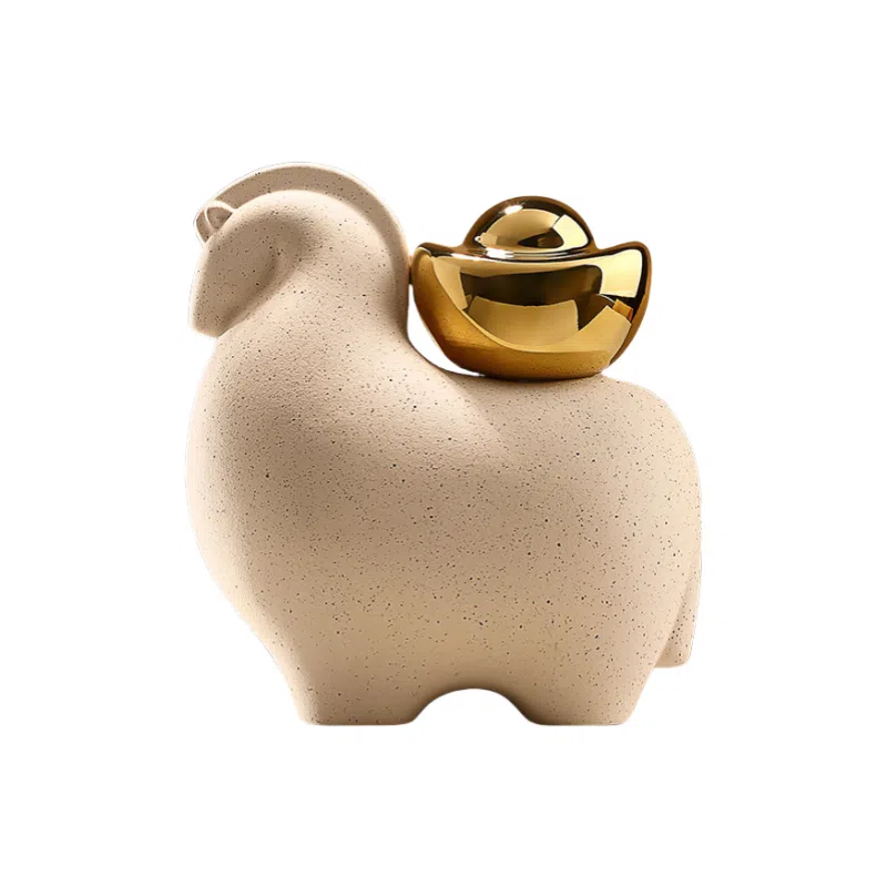 咕轹 新中式 马上有钱软装玄关客厅桌面电视柜装饰品  潮流衍生品