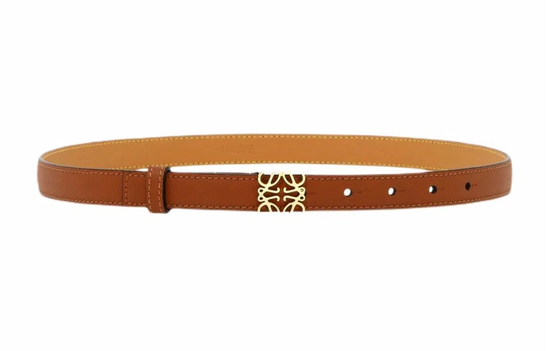 LOEWE Pebble Calfskin Belt Brown