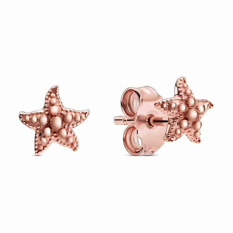 Pandora 925 Silver Rose Gold Earrings