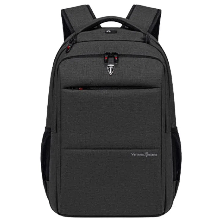 维多利亚旅行者 大容量笔记本电脑轻便商务时尚简约休闲户外通勤出行出差减负耐用日常纯色防泼水 尼龙 双肩包 男款 灰色/黑色