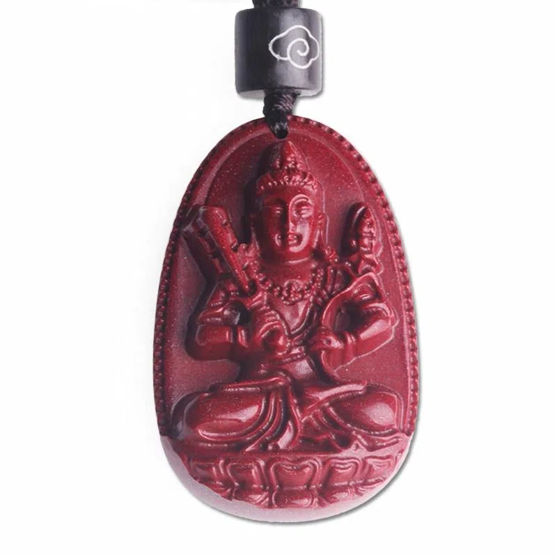 妍韵珠宝 十二生肖本命佛 平安好运吉祥护身符 再造辰砂朱砂 玉石吊坠 男女同款情侣款