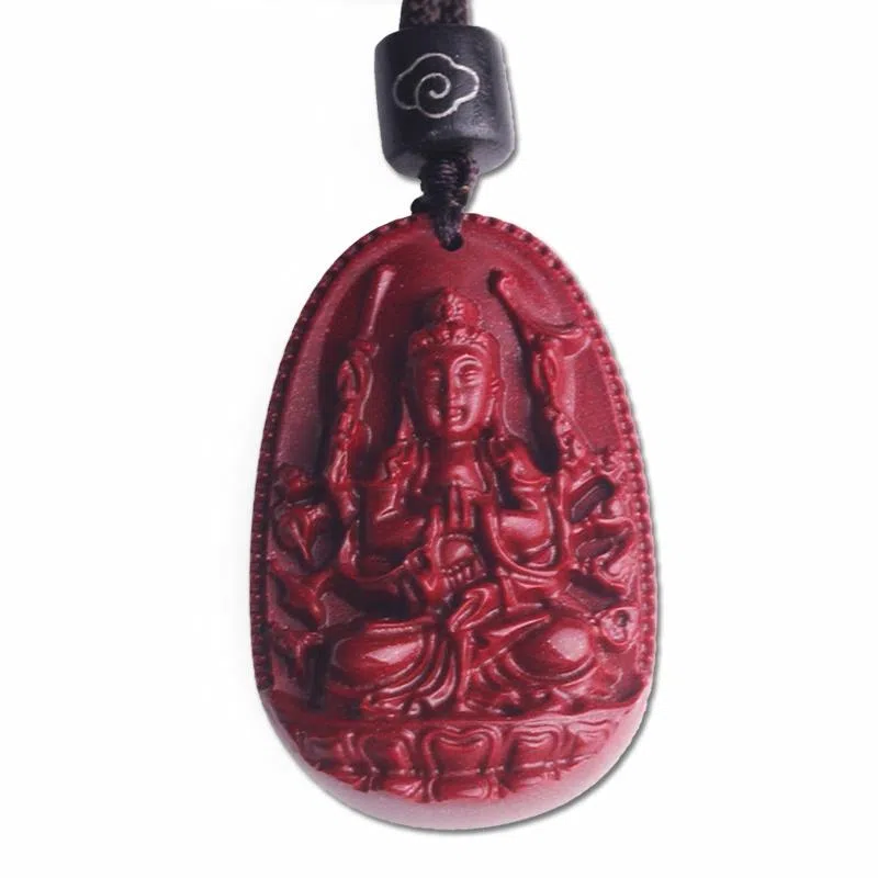 妍韵珠宝 十二生肖本命佛 平安好运吉祥护身符 再造辰砂朱砂 玉石吊坠 男女同款情侣款