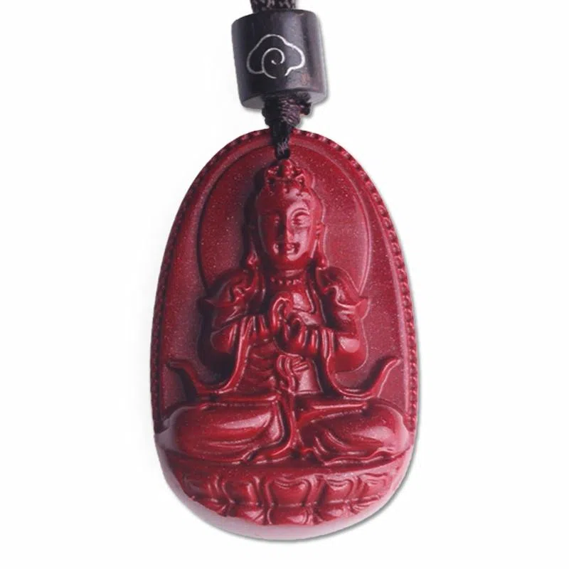 妍韵珠宝 十二生肖本命佛 平安好运吉祥护身符 再造辰砂朱砂 玉石吊坠 男女同款情侣款