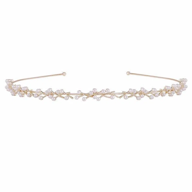 妖娆猫 温柔仙女珍珠头箍 森系百搭头饰 气质法式简约细款外出发饰饰品超仙发卡发夹子 合金 发箍 女款