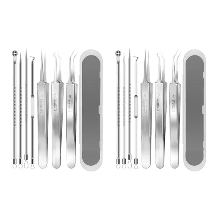 娇雪菲 超细尖头挑挤痘粉刺针去黑头清刮闭口美体工具 套装