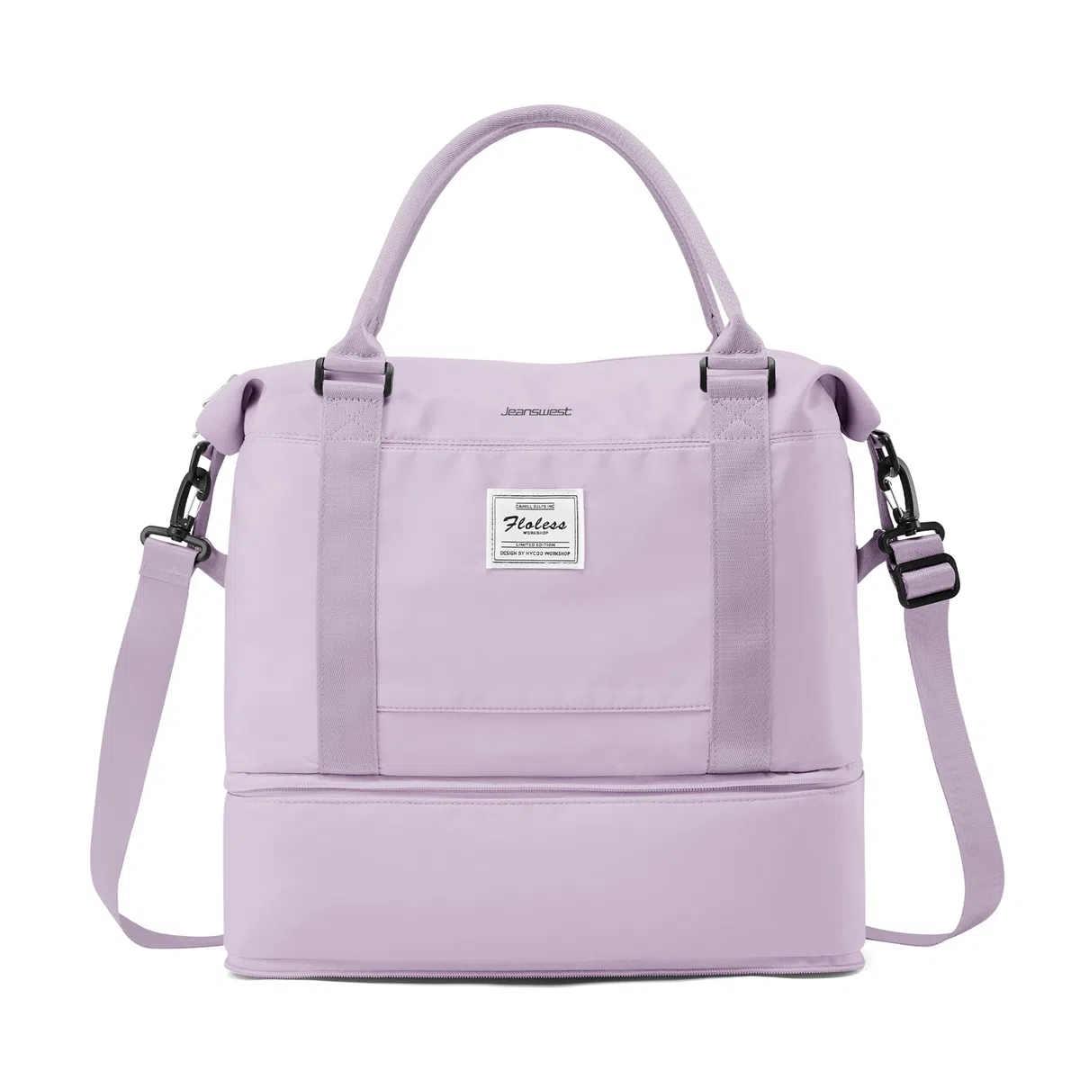 真维斯 时尚大容量多功能百搭高颜值短途旅游出差收纳可扩容 织物 旅行包健身包单肩包手提斜挎包 大号 男女同款 米色/米白