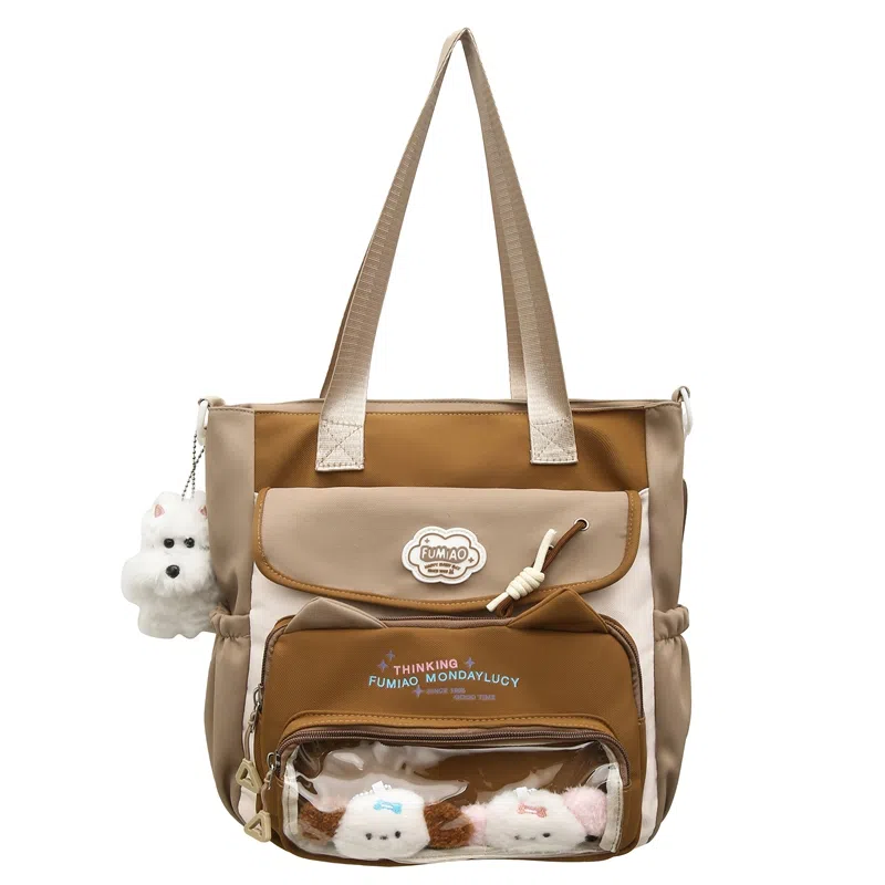 垣途者 日系可爱拎书袋百搭大容量学生书包 尼龙 手提单肩斜挎包 女款 多色