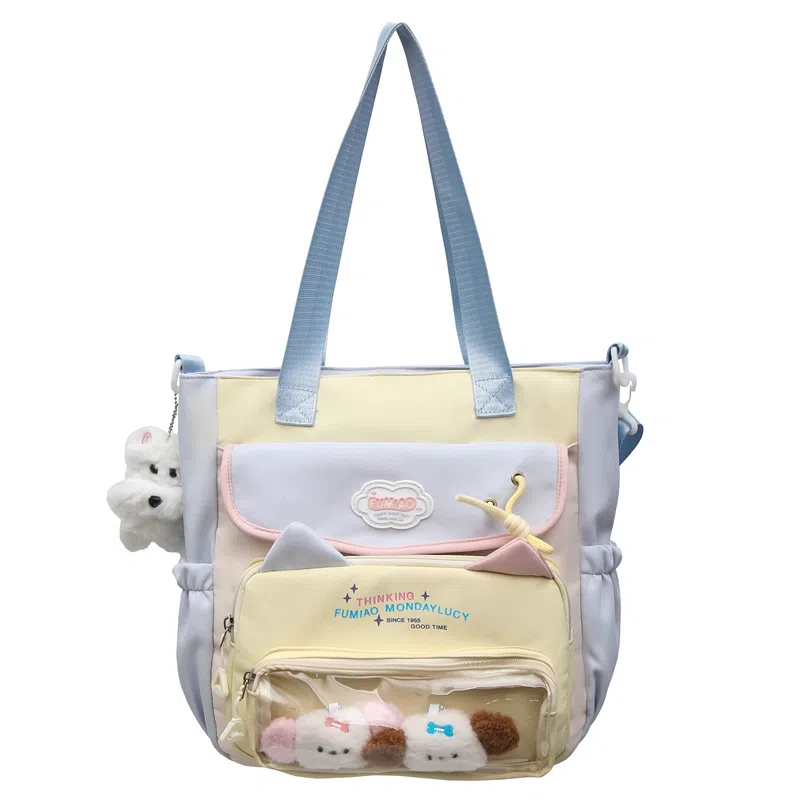 垣途者 日系可爱拎书袋百搭大容量学生书包 尼龙 手提单肩斜挎包 女款 多色